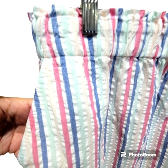NWT LOFT Large 100% Cotton Stripes Colorful Mini Skirt with Pockets Summer - Picture 3 of 6